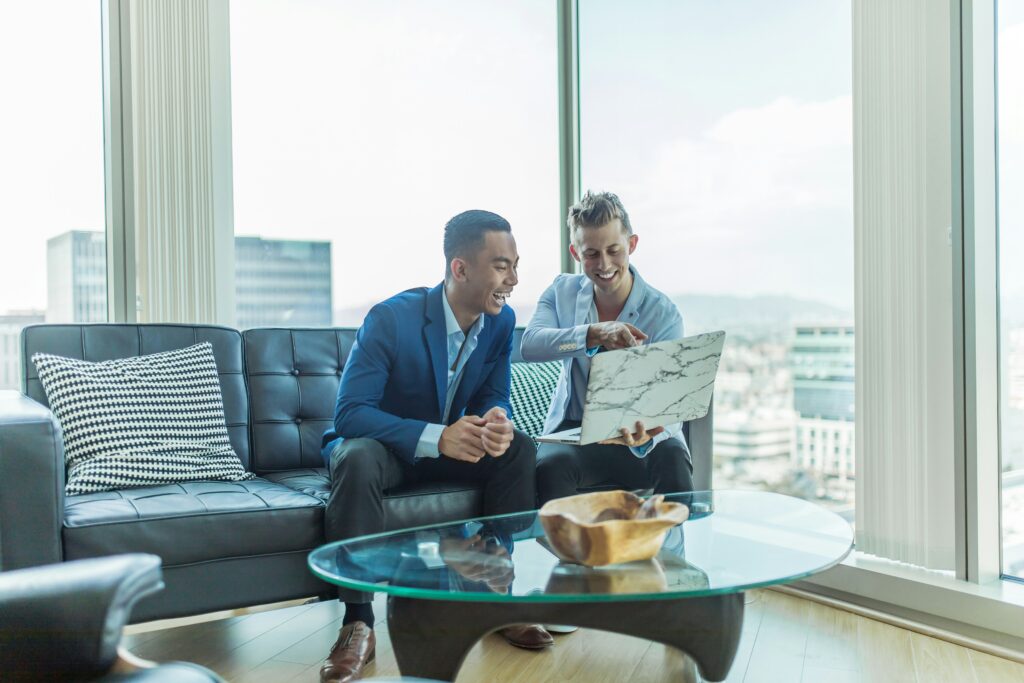 Two people learning how to build a successful sales team